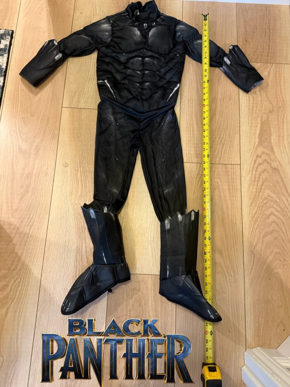 🖤 Kids Black Panther Muscle Suit Halloween Costume Avengers Medium-NO MASK